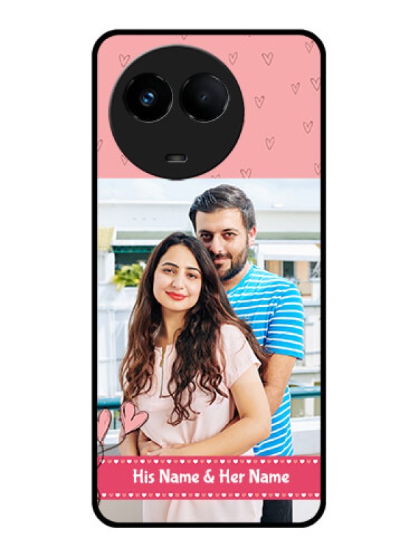 Custom Realme 11 5G Personalized Glass Phone Case - Love Design Peach Color