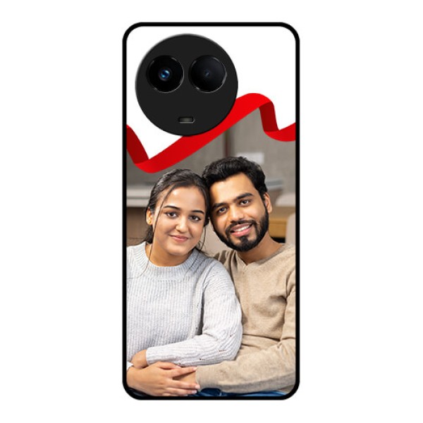 Realme 11 5G Photo Printing on Glass Case - Red Ribbon Frame Design