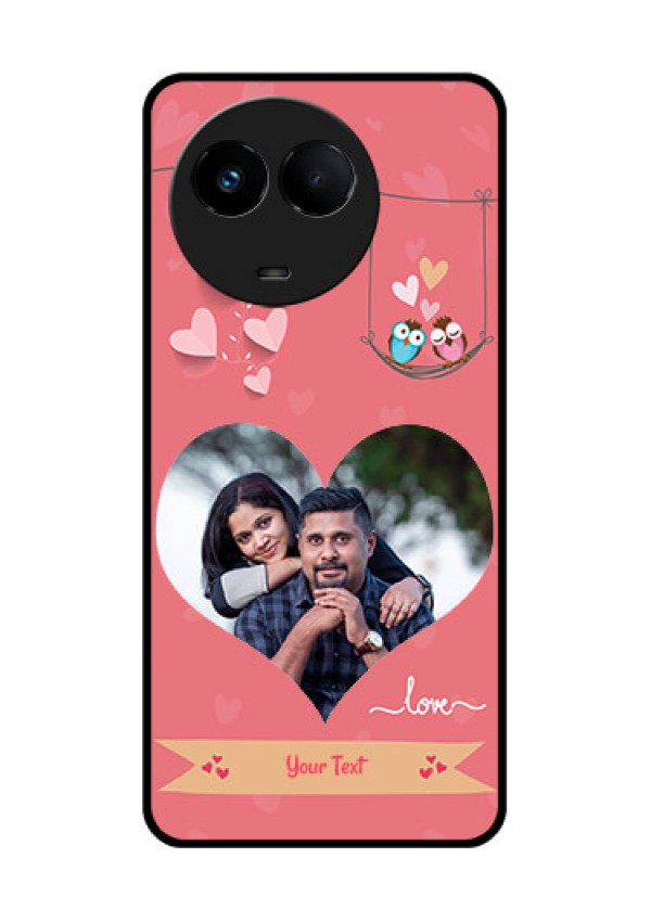 Realme 11 5G Personalized Glass Phone Case - Peach Color Love Design