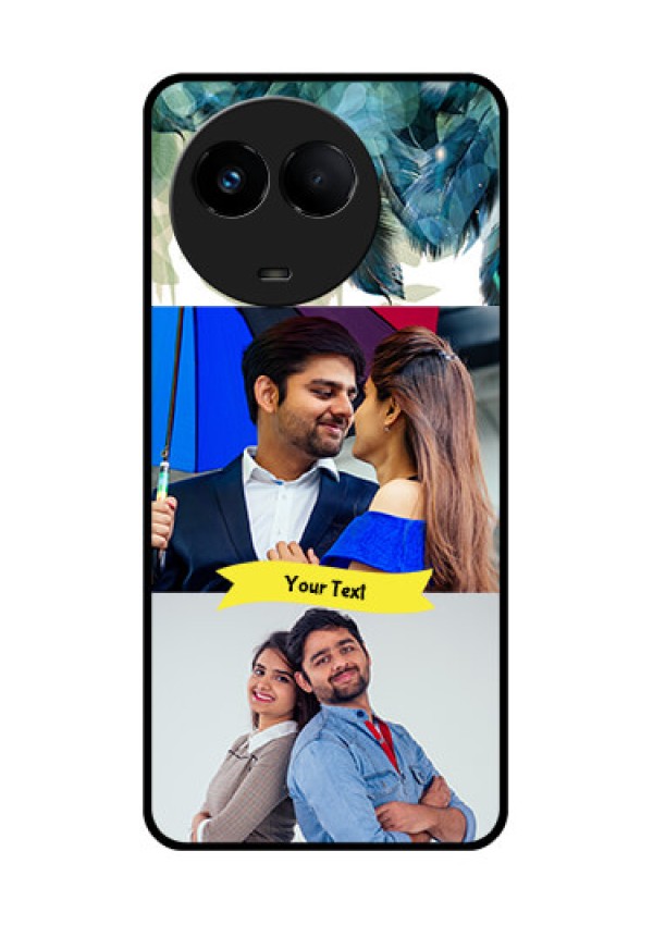 Realme 11 5G Personalized Glass Phone Case - Image with Boho Peacock Feather Design