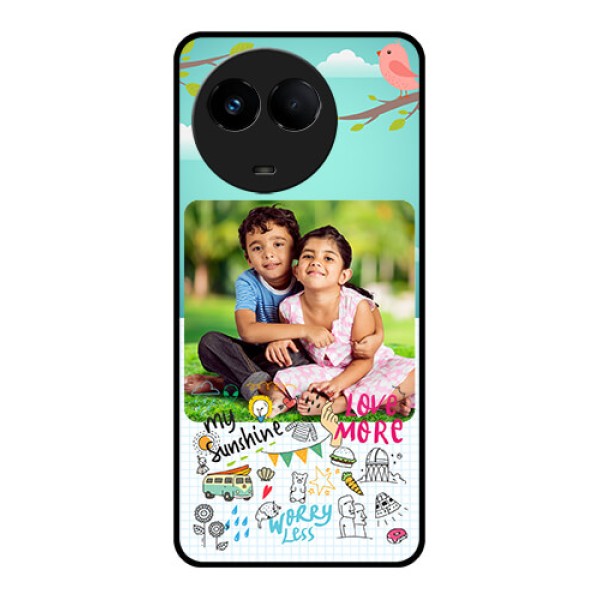 Realme 11 5G Photo Printing on Glass Case - Doodle love Design