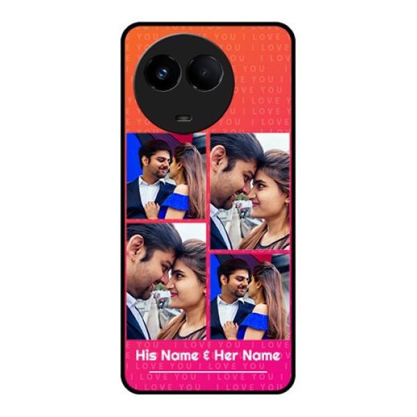 Realme 11 5G Custom Glass Phone Case - I Love You Pink Design