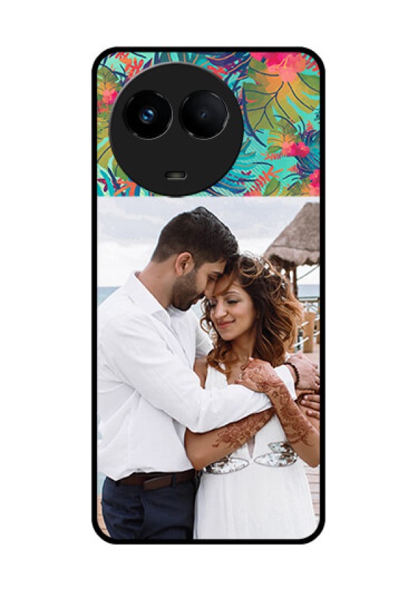 Realme 11 5G Photo Printing on Glass Case - Watercolor Floral Design