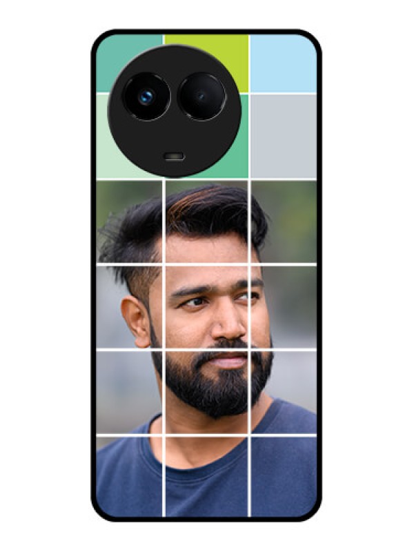 Custom Realme 11 5G Photo Printing on Glass Case - with white box pattern