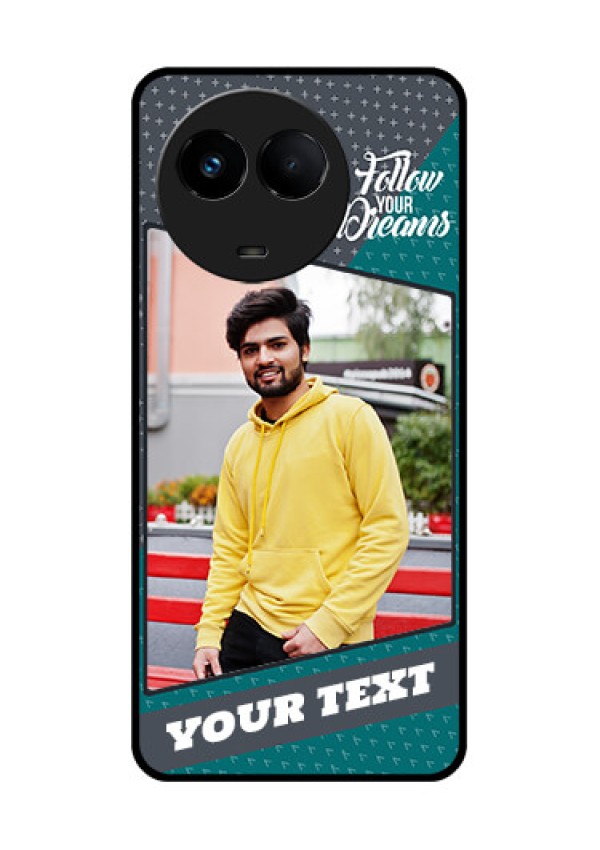 Realme 11 5G Personalized Glass Phone Case - Background Pattern Design with Quote
