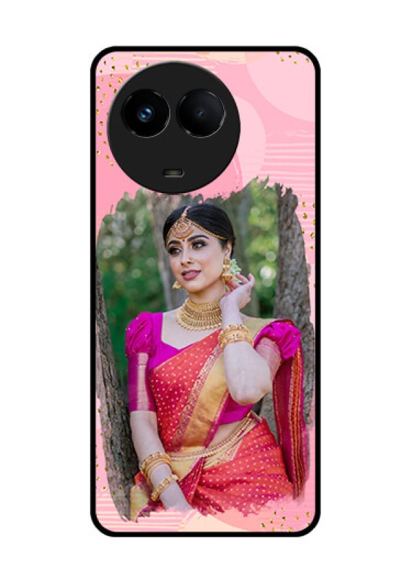 Realme 11 5G Personalized Glass Phone Case - Gold Glitter Splash Design