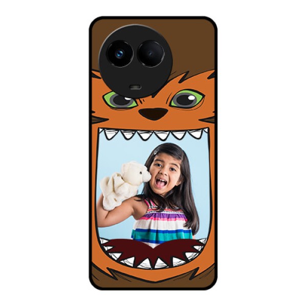 Realme 11 5G Photo Printing on Glass Case - Owl Monster Back Case Design Realme 11 5G Photo Printing on Glass Case - Owl Monster Back Case Design