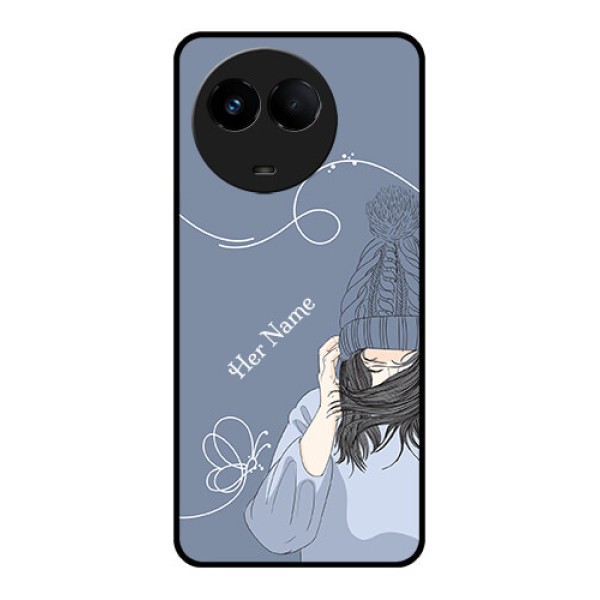 Realme 11 5G Custom Glass Mobile Case - Girl in winter outfit Design Realme 11 5G Custom Glass Mobile Case - Girl in winter outfit Design