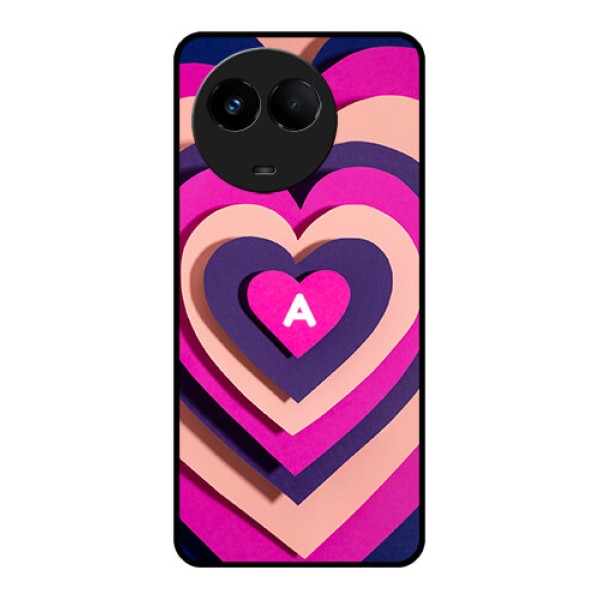 Realme 11 5G Custom Glass Mobile Case - Cute Heart Pattern Design Realme 11 5G Custom Glass Mobile Case - Cute Heart Pattern Design