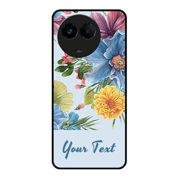 Realme 11 5G Custom Glass Mobile Case - Stunning Watercolored Flowers Painting Design Realme 11 5G Custom Glass Mobile Case - Stunning Watercolored Flowers Painting Design