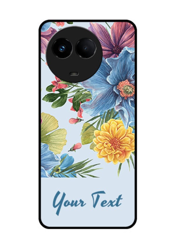 Realme 11 5G Custom Glass Mobile Case - Stunning Watercolored Flowers Painting Design
