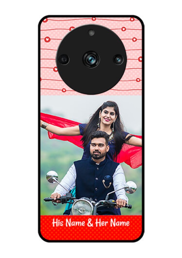 Realme 11 Pro 5G Personalized Glass Phone Case - Red Pattern Case Design