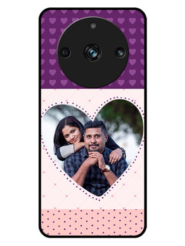 Custom Realme 11 Pro 5G Custom Glass Phone Case - Violet Love Dots Design