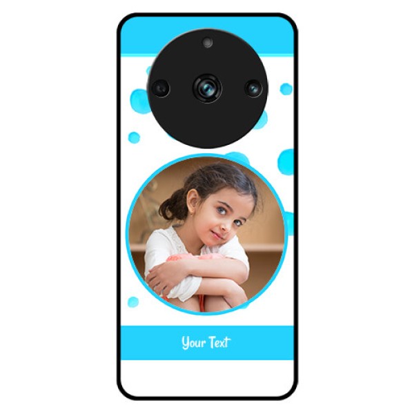 Realme 11 Pro 5G Photo Printing on Glass Case - Blue Bubbles Pattern Design Realme 11 Pro 5G Photo Printing on Glass Case - Blue Bubbles Pattern Design