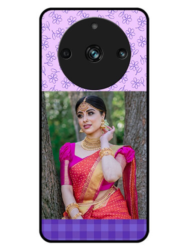 Custom Realme 11 Pro 5G Custom Glass Phone Case - Purple Floral Design