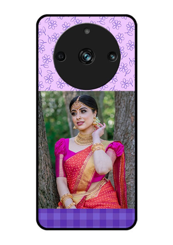 Realme 11 Pro 5G Custom Glass Phone Case - Purple Floral Design