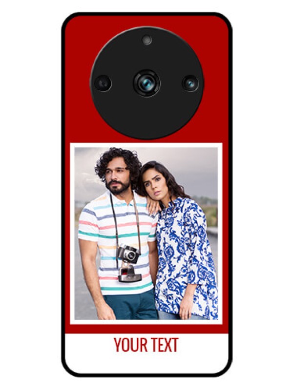 Custom Realme 11 Pro 5G Personalized Glass Phone Case - Simple Red Color Design