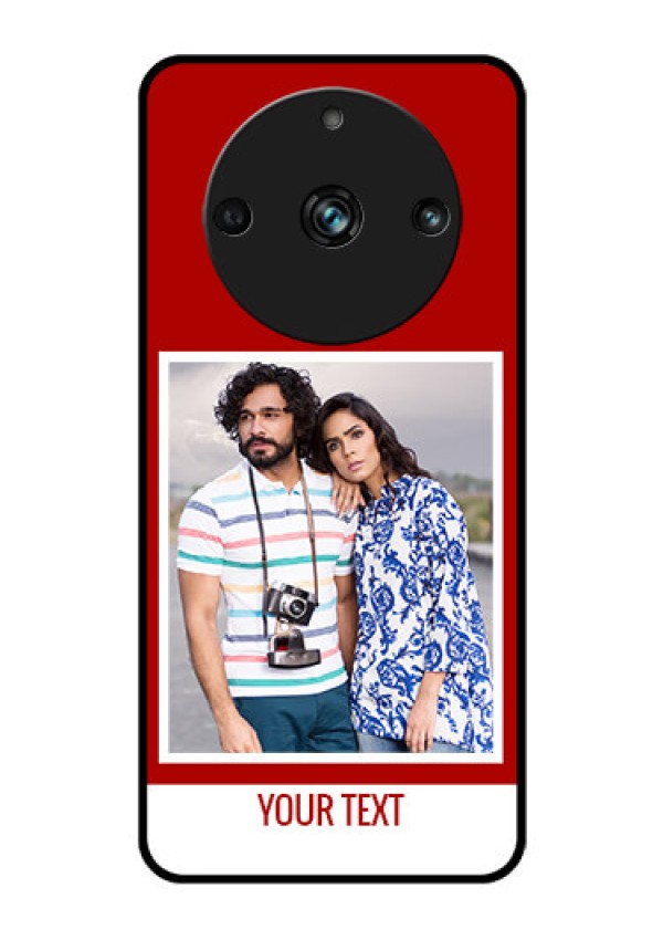 Realme 11 Pro 5G Personalized Glass Phone Case - Simple Red Color Design