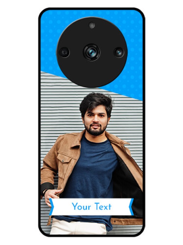 Custom Realme 11 Pro 5G Photo Printing on Glass Case - Simple Blue Color Design