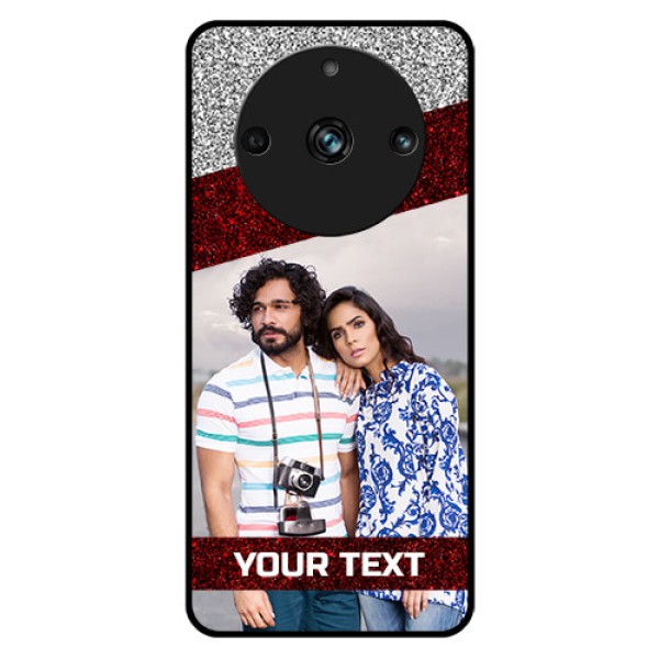 Realme 11 Pro 5G Personalized Glass Phone Case - Image Holder with Glitter Strip Design Realme 11 Pro 5G Personalized Glass Phone Case - Image Holder with Glitter Strip Design