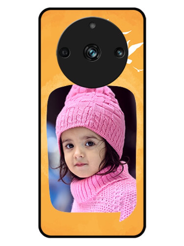 Custom Realme 11 Pro 5G Personalized Glass Phone Case - Water Color Design with Bird Icons