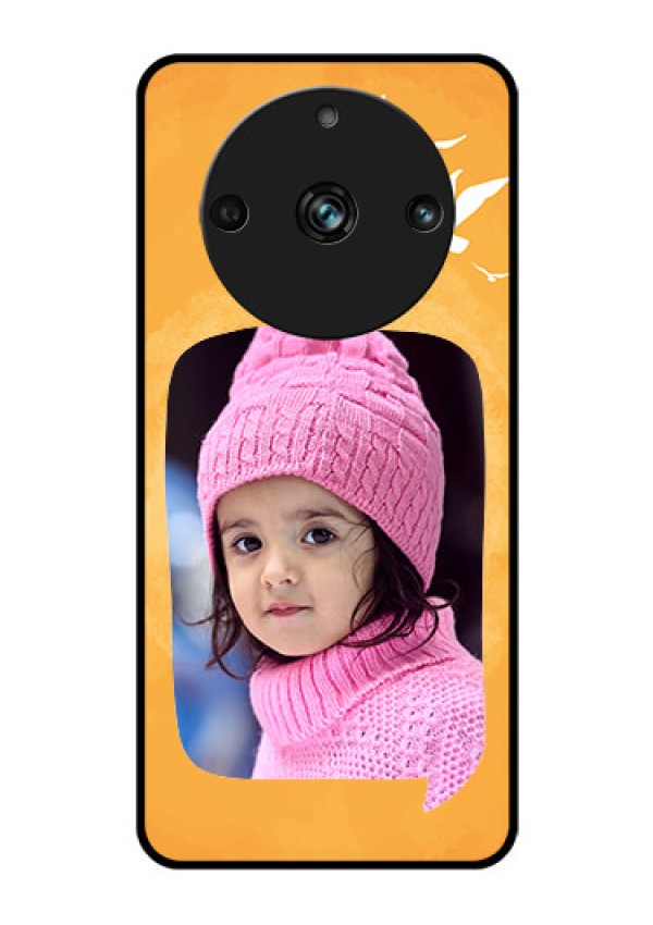 Realme 11 Pro 5G Personalized Glass Phone Case - Water Color Design with Bird Icons