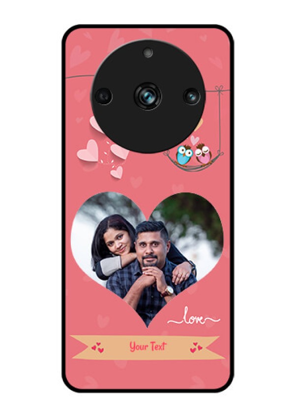 Realme 11 Pro 5G Personalized Glass Phone Case - Peach Color Love Design