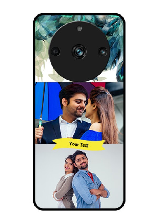 Realme 11 Pro 5G Personalized Glass Phone Case - Image with Boho Peacock Feather Design