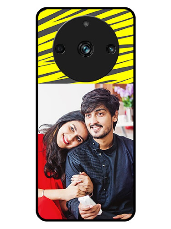 Custom Realme 11 Pro 5G Photo Printing on Glass Case - Yellow Abstract Design