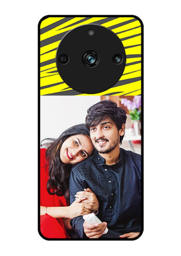 Realme 11 Pro 5G Photo Printing on Glass Case - Yellow Abstract Design