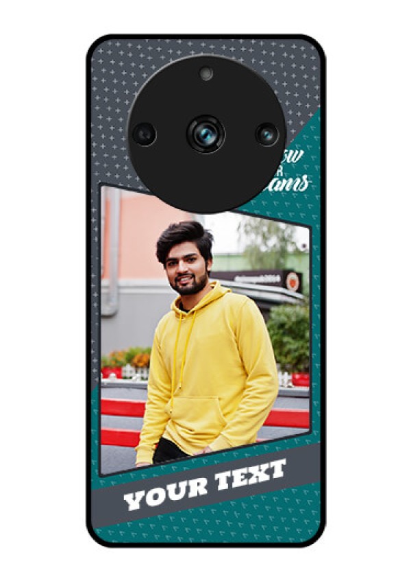 Realme 11 Pro 5G Personalized Glass Phone Case - Background Pattern Design with Quote