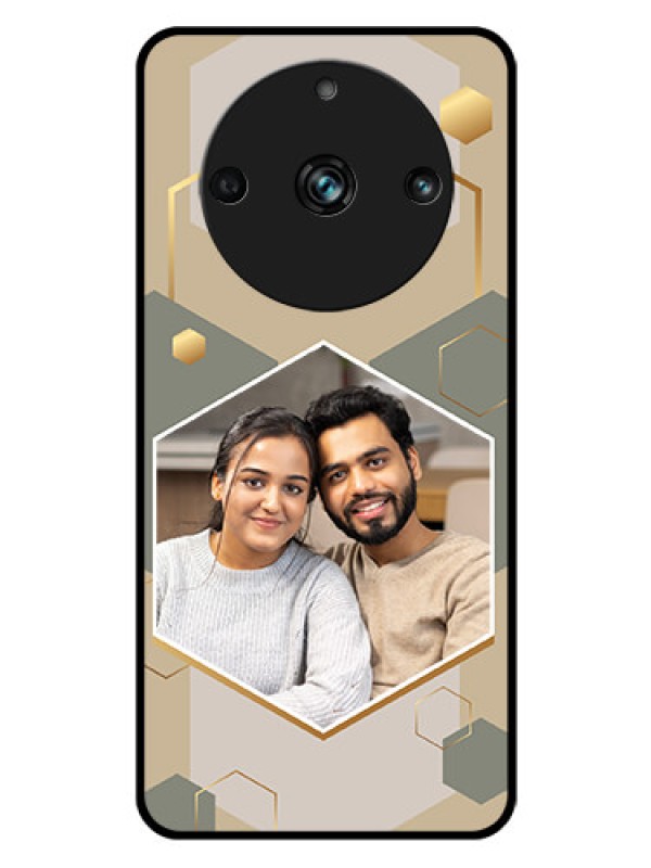 Custom Realme 11 Pro 5G Photo Printing on Glass Case - Stylish Hexagon Pattern Design