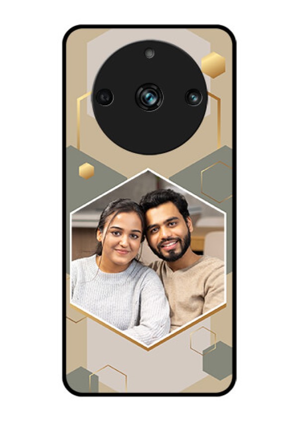Realme 11 Pro 5G Photo Printing on Glass Case - Stylish Hexagon Pattern Design