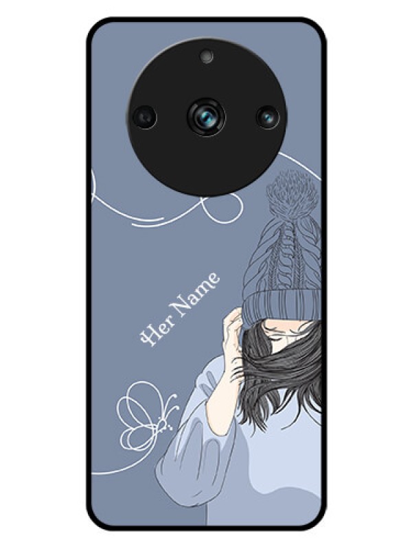 Custom Realme 11 Pro 5G Custom Glass Mobile Case - Girl in winter outfit Design