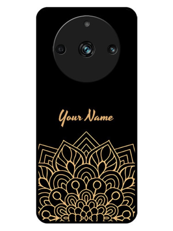 Custom Realme 11 Pro 5G Custom Glass Phone Case - Golden mandala Design