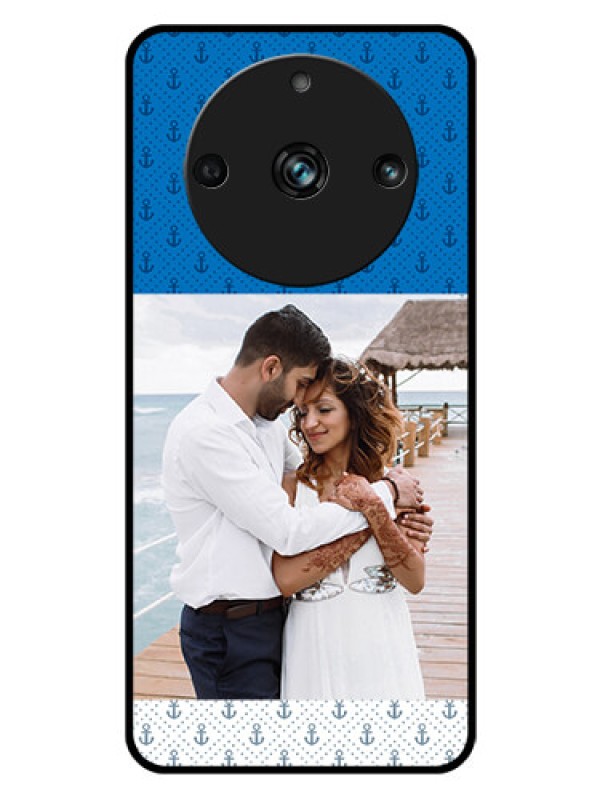 Custom Realme 11 Pro Plus 5G Photo Printing on Glass Case - Blue Anchors Design