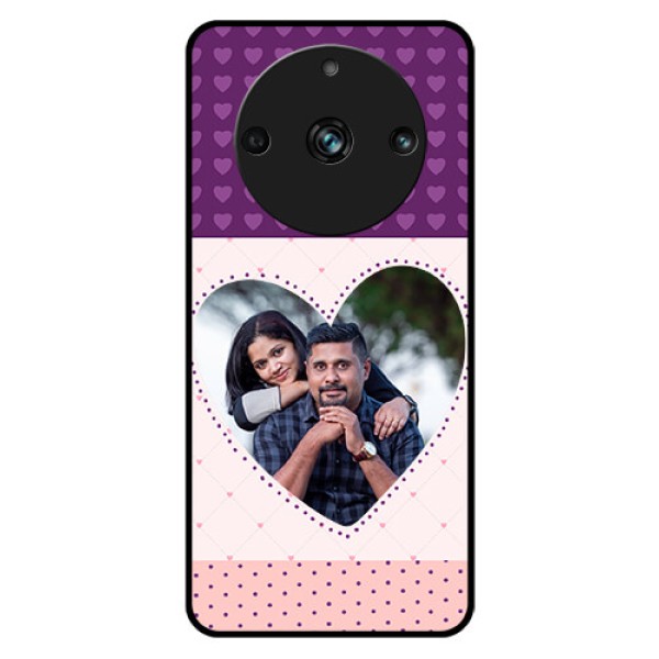 Realme 11 Pro Plus 5G Custom Glass Phone Case - Violet Love Dots Design