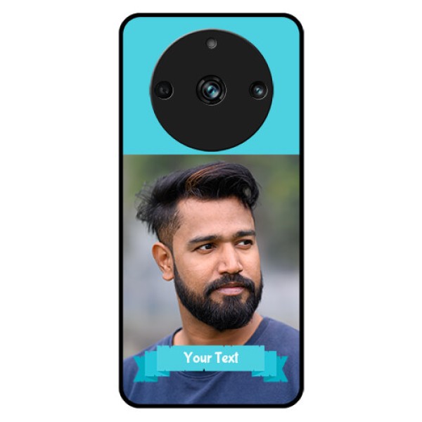 Realme 11 Pro Plus 5G Personalized Glass Phone Case - Simple Blue Color Design Realme 11 Pro Plus 5G Personalized Glass Phone Case - Simple Blue Color Design