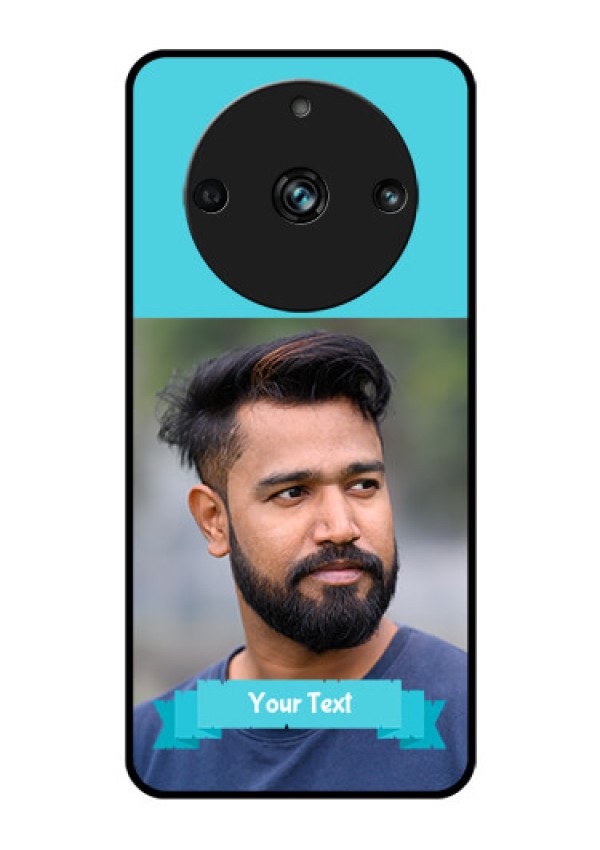 Realme 11 Pro Plus 5G Personalized Glass Phone Case - Simple Blue Color Design