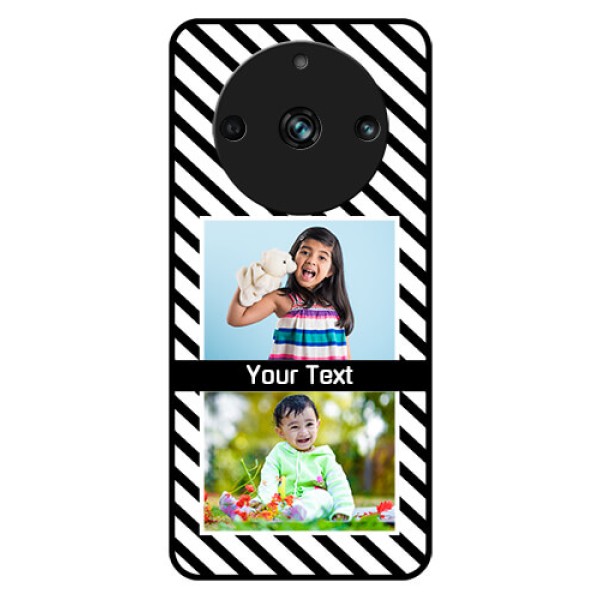 Realme 11 Pro Plus 5G Photo Printing on Glass Case - Black And White Stripes Design Realme 11 Pro Plus 5G Photo Printing on Glass Case - Black And White Stripes Design
