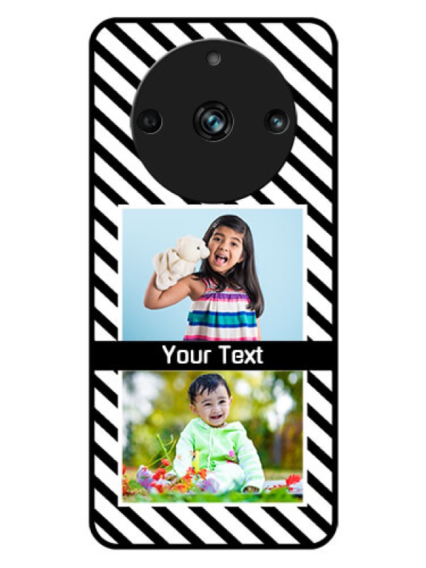 Custom Realme 11 Pro Plus 5G Photo Printing on Glass Case - Black And White Stripes Design