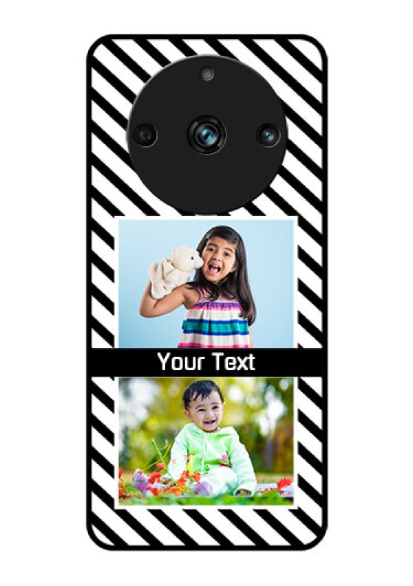 Realme 11 Pro Plus 5G Photo Printing on Glass Case - Black And White Stripes Design