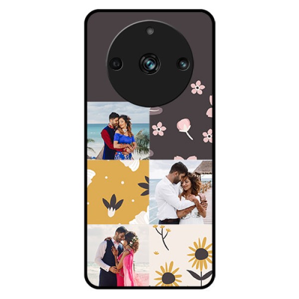 Realme 11 Pro Plus 5G Photo Printing on Glass Case - 3 Images with Floral Design Realme 11 Pro Plus 5G Photo Printing on Glass Case - 3 Images with Floral Design