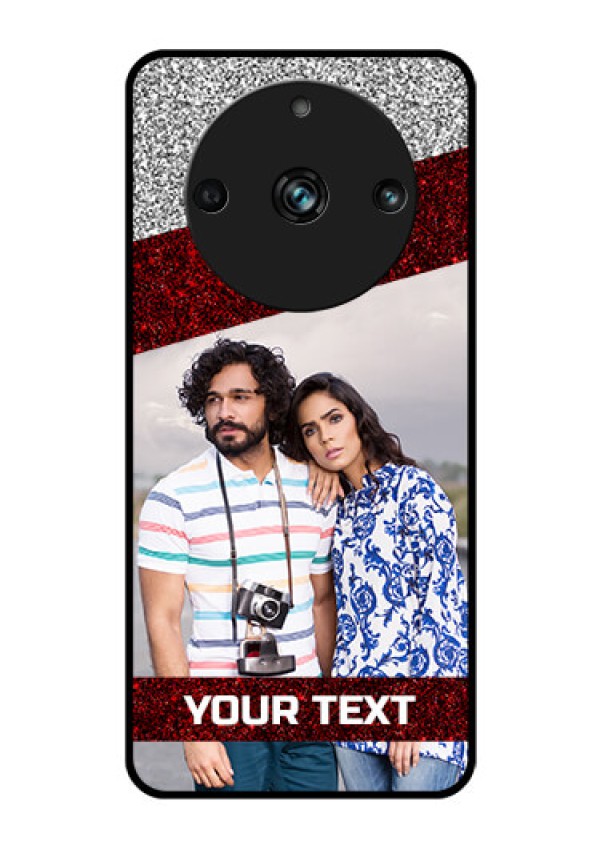 Realme 11 Pro Plus 5G Personalized Glass Phone Case - Image Holder with Glitter Strip Design