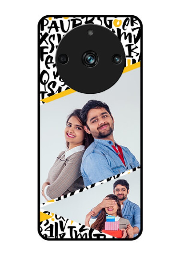 Realme 11 Pro Plus 5G Custom Glass Mobile Case - Letters Pattern Design