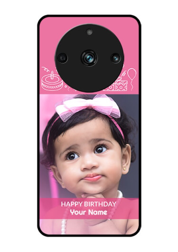 Realme 11 Pro Plus 5G Photo Printing on Glass Case - with Birthday Line Art Design