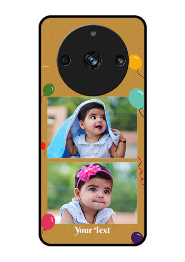 Realme 11 Pro Plus 5G Personalized Glass Phone Case - Image Holder with Birthday Celebrations Design