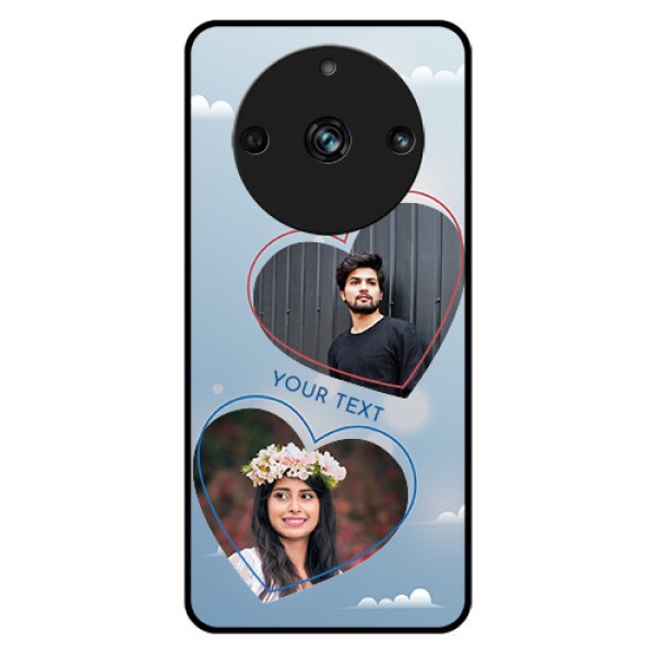 Realme 11 Pro Plus 5G Custom Glass Mobile Case - Blue Color Couple Design Realme 11 Pro Plus 5G Custom Glass Mobile Case - Blue Color Couple Design