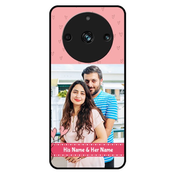 Realme 11 Pro Plus 5G Personalized Glass Phone Case - Love Design Peach Color Realme 11 Pro Plus 5G Personalized Glass Phone Case - Love Design Peach Color