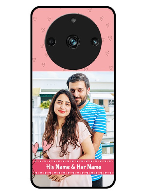 Custom Realme 11 Pro Plus 5G Personalized Glass Phone Case - Love Design Peach Color